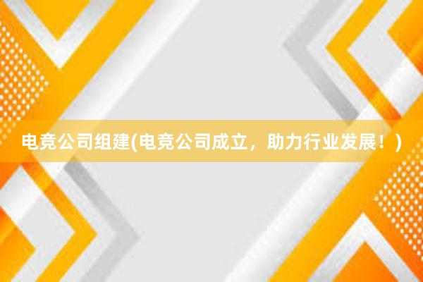 电竞公司组建(电竞公司成立，助力行业发展！)