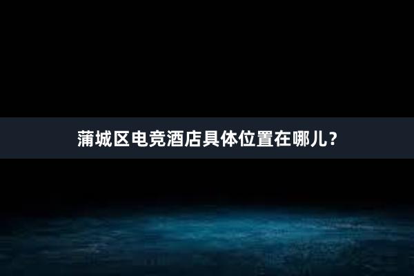 蒲城区电竞酒店具体位置在哪儿？